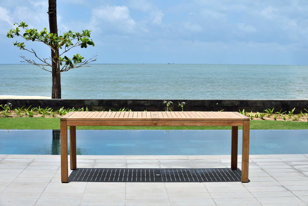 Rinjani Rectangular Teak Table and Fortuna Armchair Dining Set